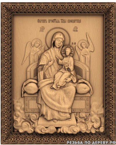 Резная икона Богородица Всецарица из дерева